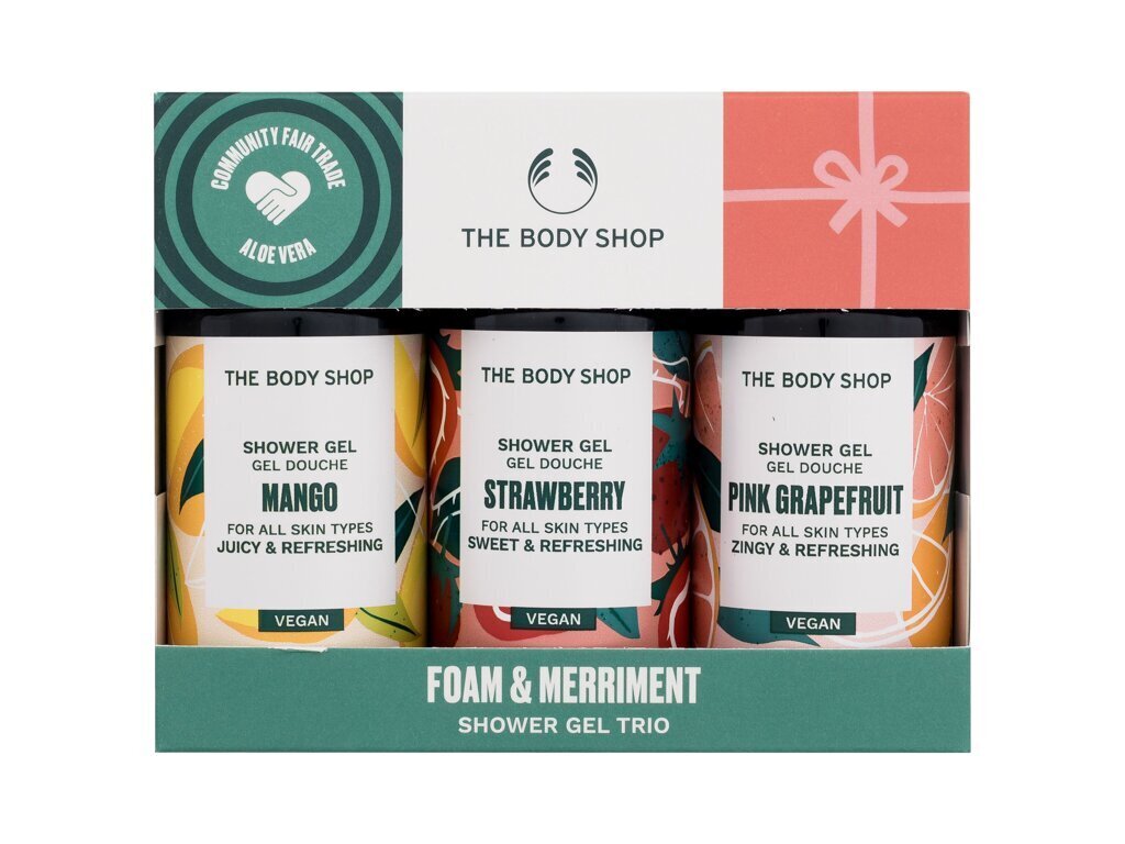 Dušo žėlių rinkinys The Body Shop Foam & Merriment Shower Gel Trio moterims, 3 vnt. kaina ir informacija | Dušo želė, aliejai | pigu.lt