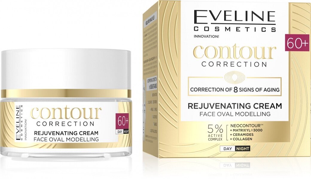 Dieninis ir naktinis kremas Eveline Cosmetics Contour correction 60+, 50 ml цена и информация | Veido kremai | pigu.lt