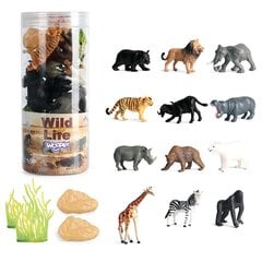 Afrikos gyvūnų figūrėlių rinkinys 16 vnt, Woopie kaina ir informacija | Žaislai berniukams | pigu.lt