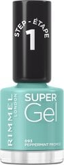 Gelinis nagų lakas Rimmel Super Gel Nail Polish, 093 Peppermint Promise, 12 ml kaina ir informacija | Nagų lakai, stiprintojai | pigu.lt