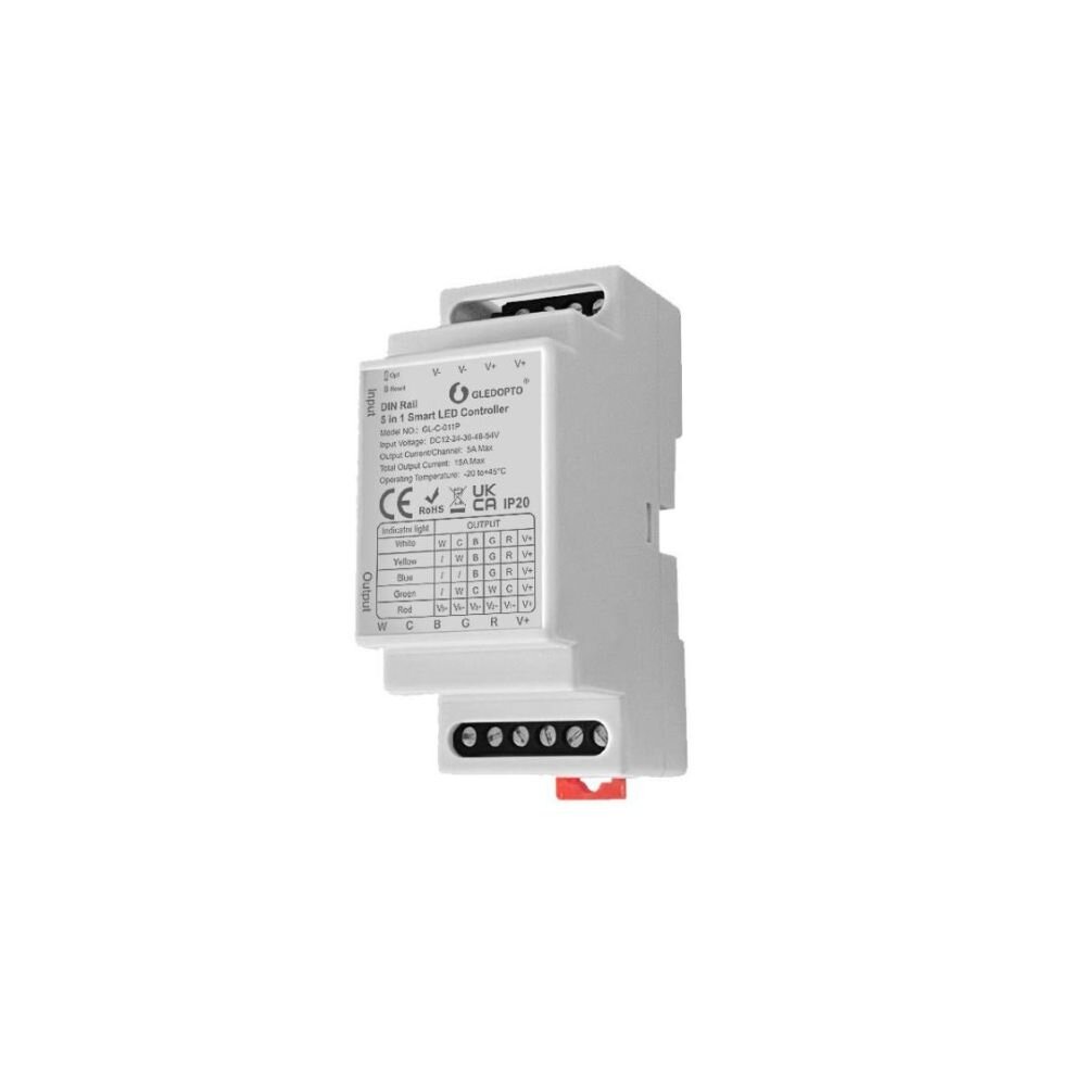 Gledopto Zigbee RF Pro DIN LED kontroleris 5in1 kaina ir informacija | Apsaugos sistemos, valdikliai | pigu.lt