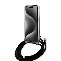 Guess IML Ring Stand Glitter MagSafe Case for iPhone 15 Black цена и информация | Чехлы для телефонов | pigu.lt