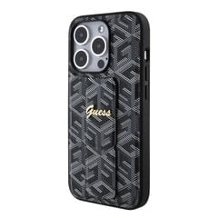 Guess PU Grip Stand 4G Strass Triangle Metal Logo Case for iPhone 15 Pro Max Black цена и информация | Чехлы для телефонов | pigu.lt