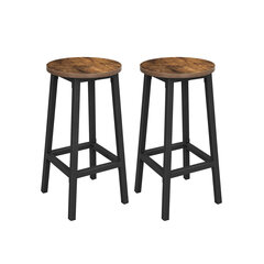 2-ių baro kėdžių komplektas, rudas/juodas kaina ir informacija | Virtuvės ir valgomojo kėdės | pigu.lt