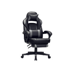 Žaidimų kėdė, juoda/pilka kaina ir informacija | Biuro kėdės | pigu.lt