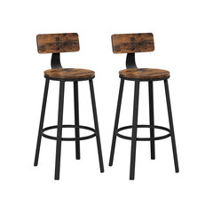 2-ių dalių baro kėdžių komplektas Vasagle LBC026B01V1, rudas/juodas kaina ir informacija | Virtuvės ir valgomojo kėdės | pigu.lt