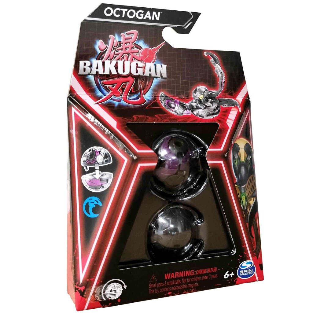 Transformuojama kovinė figūrėlė Bakugan Octogan ir kortelės, juoda kaina ir informacija | Žaislai berniukams | pigu.lt