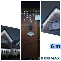 Новогодняя гирлянда-сосульки Berimax 120 LED 6 м, холодный белый цена и информация | Гирлянды | pigu.lt