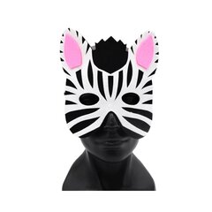 Veido kaukė Zebras, balta/juoda цена и информация | Карнавальные костюмы | pigu.lt