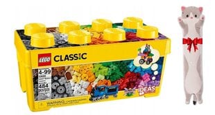 10696 LEGO Classic kūrybinių kaladėlių vidutinė dėžutė ir pliušinė pagalvė Katė kaina ir informacija | Konstruktoriai ir kaladėlės | pigu.lt