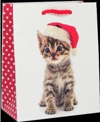 Dovanų maišelis Kalėdų kačiukas, 1 vnt. kaina ir informacija | Dovanų pakavimo priemonės | pigu.lt
