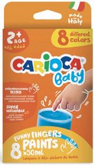 Dažai piešimui pirštais Carioca Baby, 8 spalvos kaina ir informacija | Piešimo, tapybos, lipdymo reikmenys | pigu.lt