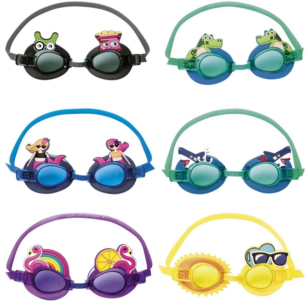 Plaukimo akiniai Bestway Character, įvairių spalvų kaina ir informacija | Plaukimo akiniai | pigu.lt