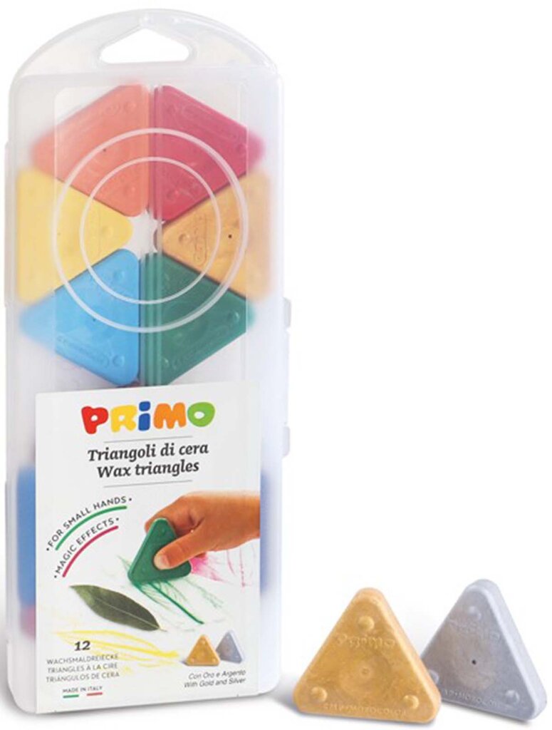 Vaškinės trikampės kreidelės Primo, 12 sp. kaina ir informacija | Piešimo, tapybos, lipdymo reikmenys | pigu.lt