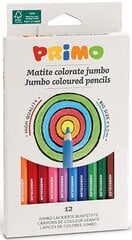 Spalvoti pieštukai Primo Jumbo, 12 spalvų цена и информация | Принадлежности для рисования, лепки | pigu.lt