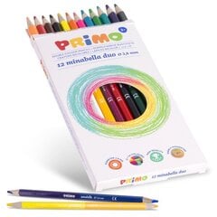 Dvipusiai spalvoti pieštukai Primo Minabella, 12 spalvų kaina ir informacija | Piešimo, tapybos, lipdymo reikmenys | pigu.lt