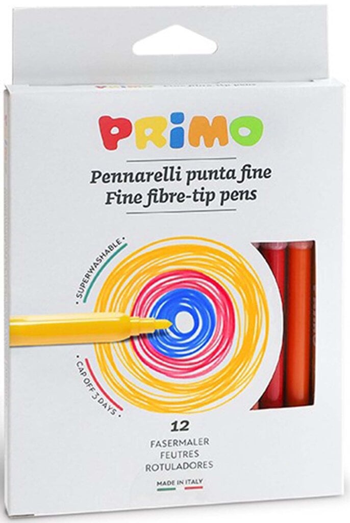 Flomasteriai Primo, 12 spalvų цена и информация | Piešimo, tapybos, lipdymo reikmenys | pigu.lt