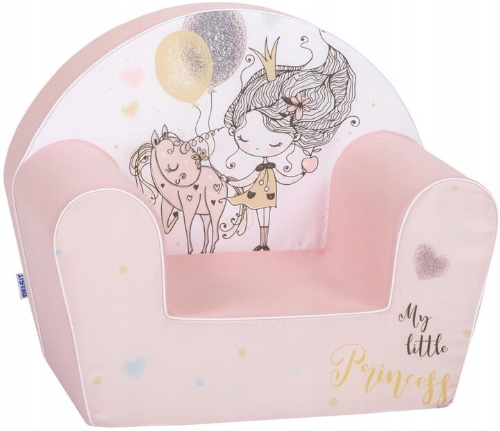 Vaikiškas fotelis Delsit Princesė, rožinis kaina ir informacija | Vaikiški sėdmaišiai, foteliai, pufai | pigu.lt