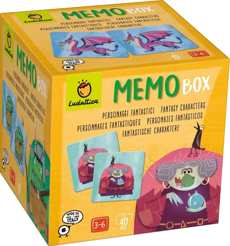 Atmintį gerinantis žaidimas Memo Box Fantazijų personažai Ludattica, 40 d. kaina ir informacija | Stalo žaidimai, galvosūkiai | pigu.lt