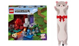 21172 LEGO Minecraft sunaikintas portalas ir pliušinė pagalvė Katė цена и информация | Конструкторы и кубики | pigu.lt