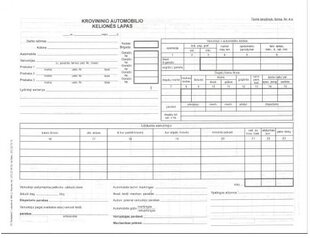 Krovininio automobilio kelionės lapai A4, numeruoti, 100 lapų kaina ir informacija | Kanceliarinės prekės | pigu.lt