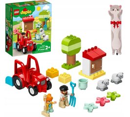 10950 LEGO Duplo Traktorius ir ūkio gyvūnai ir pliušine pagalvė Katė kaina ir informacija | Konstruktoriai ir kaladėlės | pigu.lt