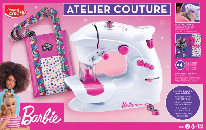Žaislinė siuvimo mašina Maped Creativ Barbie Atelier Couture kaina ir informacija | Žaislai mergaitėms | pigu.lt