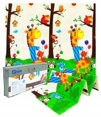 Dvipusis žaidimų kilimėlis Humbi Gyvūnai, 200x180cm цена и информация | Развивающие коврики | pigu.lt