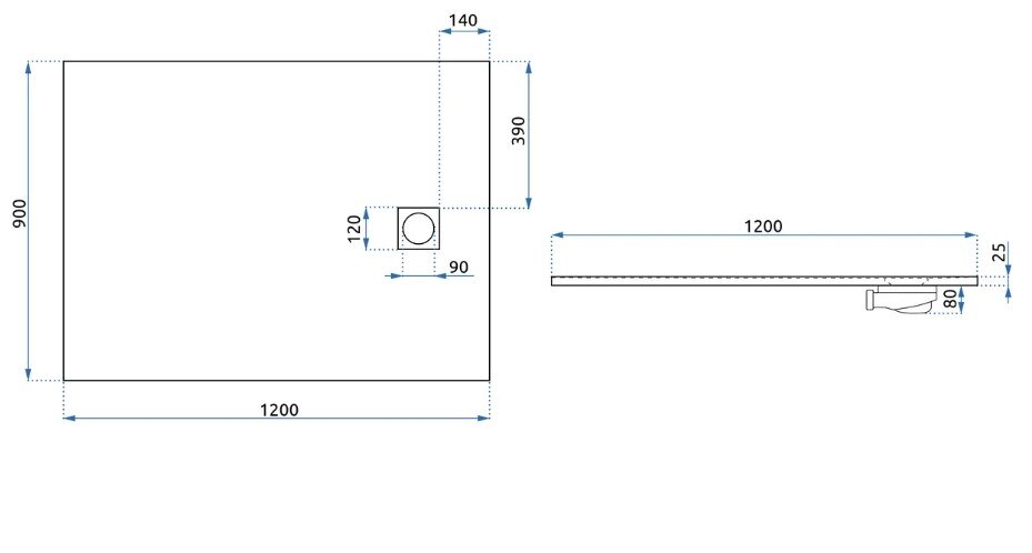 Magnum dušo sagė balta 90x120 kaina ir informacija | Dušo padėklai | pigu.lt