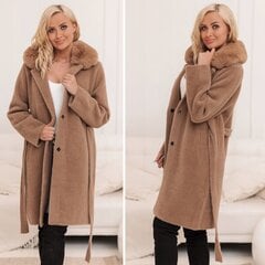 Женское коричневое пальто цена и информация | Женские пальто | pigu.lt