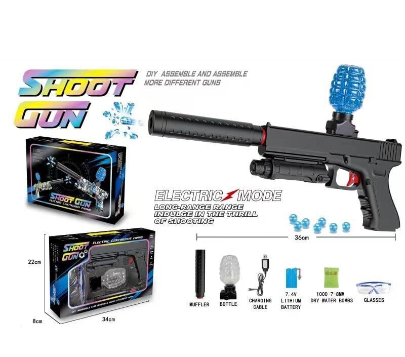 Žaislinis elektrinis vandens gelio kulkų pistoletas Glock + 8000 kulkų dovanų цена и информация | Žaislai berniukams | pigu.lt
