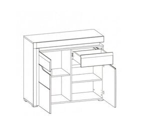Komoda Liveo Irma IM3, balta/juoda цена и информация | Комоды | pigu.lt