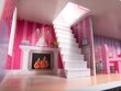 Medinis lėlių namas, 3 aukštų, su LED apšvietimu ir baldų komplektu kaina ir informacija | Žaislai mergaitėms | pigu.lt
