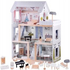 Medinis lėlių namelis su baldais Boho LED, 78 cm kaina ir informacija | Žaislai mergaitėms | pigu.lt