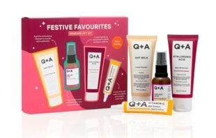 Kosmetikos rinkinys Q+A Festive Favourites: veido prausiklis, 75 ml + veido serumas, 30 ml + veido kremas, 75 ml + paakių kremas, 15 ml kaina ir informacija | Veido prausikliai, valikliai | pigu.lt