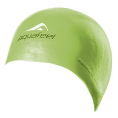 Swimming cap silicone AQUAFEEL BULLITT 3046 61 neon green for adult цена и информация | Шапочки для плавания | pigu.lt