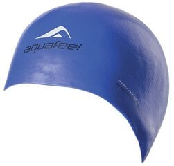 Swimming cap silicone AQUAFEEL BULLITT 3046 blue for adult цена и информация | Шапочки для плавания | pigu.lt