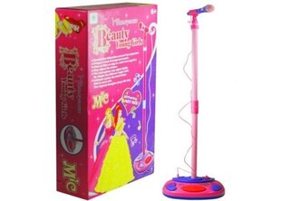 Mikrofonas su reguliuojamu stovu vaikams Lean Toys, rožinis kaina ir informacija | Lavinamieji žaislai | pigu.lt
