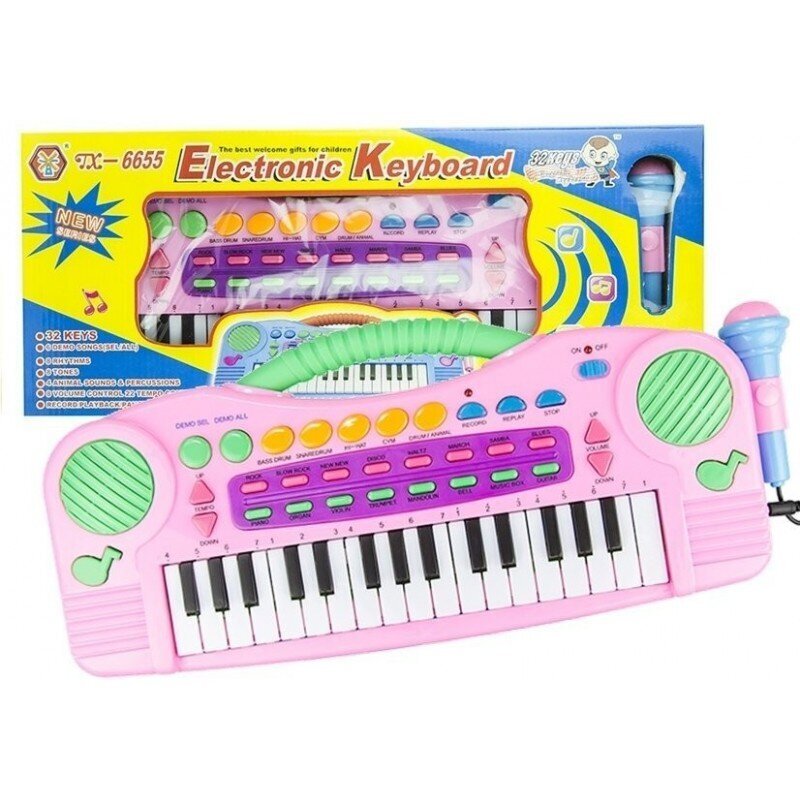 Vaikiškas pianinas su mikrofonu Lean Toys цена и информация | Lavinamieji žaislai | pigu.lt