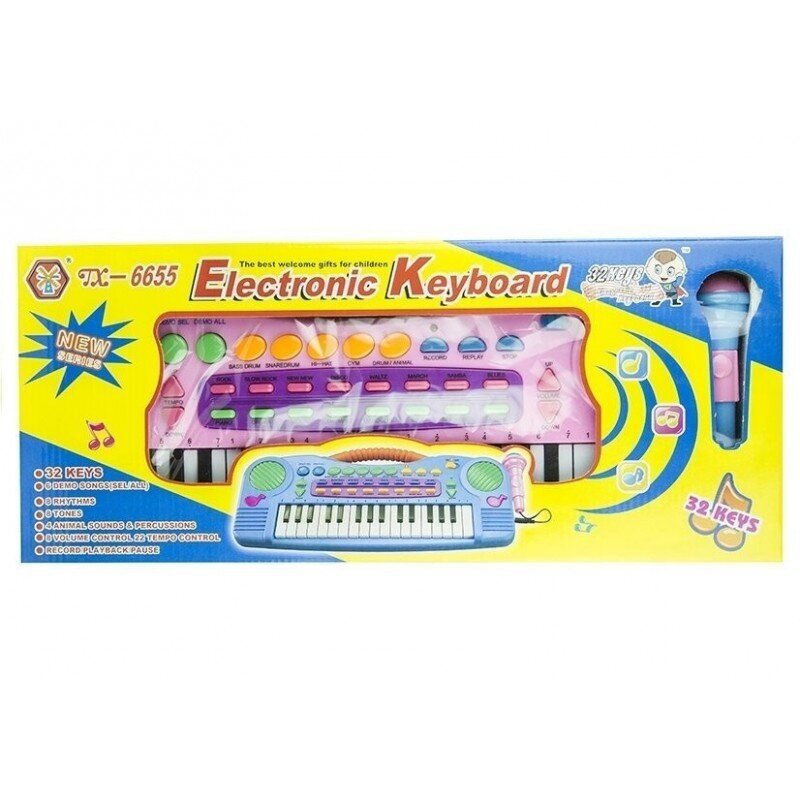 Vaikiškas pianinas su mikrofonu Lean Toys цена и информация | Lavinamieji žaislai | pigu.lt