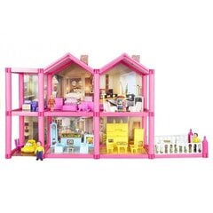 Lėlių namas Leantoys 1293, su priedais, rožinis цена и информация | Игрушки для девочек | pigu.lt