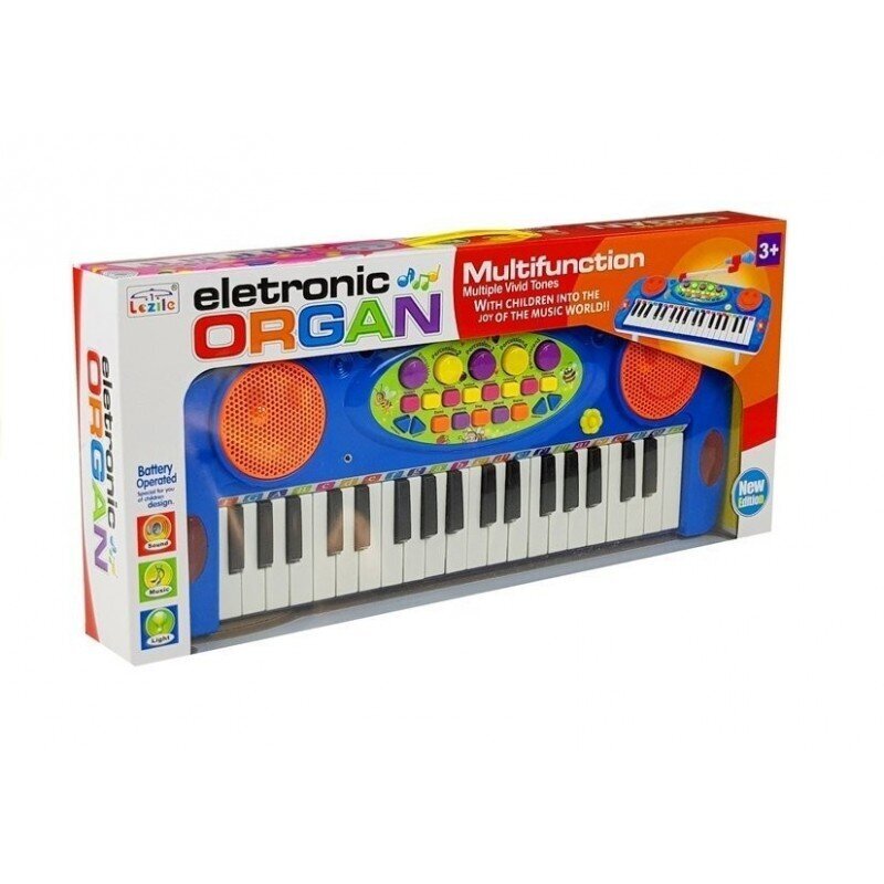 Pianinas su mikrofonu Lean Toys, mėlynas цена и информация | Lavinamieji žaislai | pigu.lt