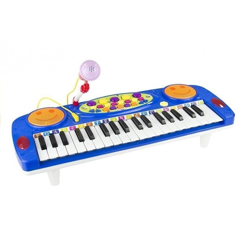 Pianinas su mikrofonu Lean Toys, mėlynas цена и информация | Lavinamieji žaislai | pigu.lt