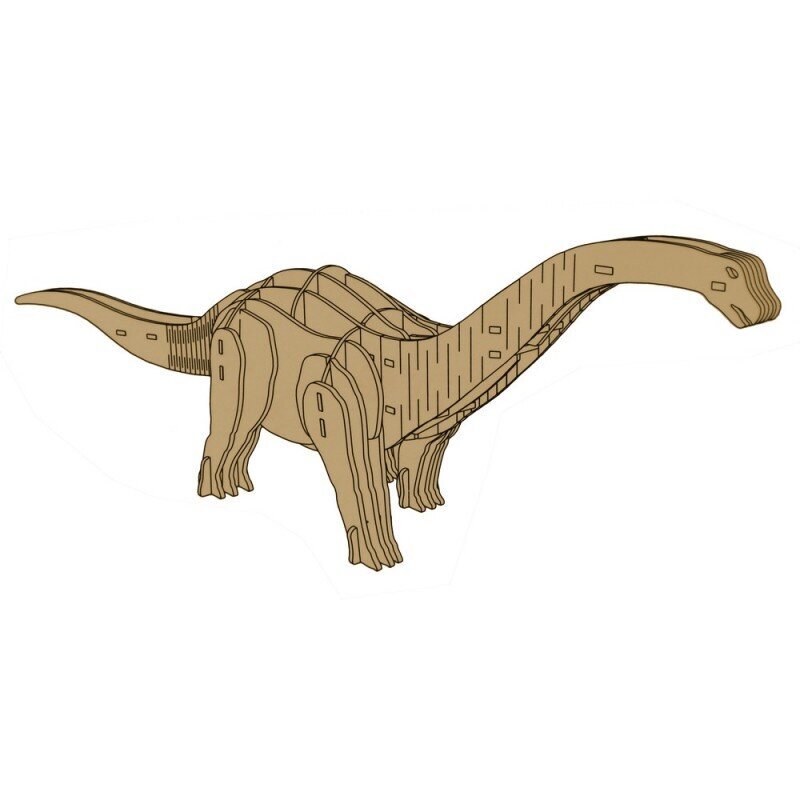 Medinė 3D dėlionė Lean Toys Brontozauras, 38 d. kaina ir informacija | Dėlionės (puzzle) | pigu.lt