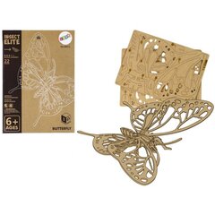 Medinė 3D drugelio erdvinė dėlionė Lean Toys, 22 d. цена и информация | Пазлы | pigu.lt