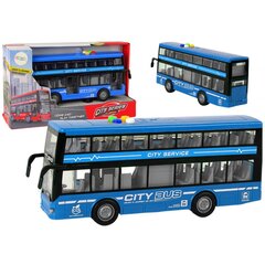 Žaislinis akumuliatorinis dviaukštis autobusas Lean Toys, mėlynas цена и информация | Игрушки для мальчиков | pigu.lt