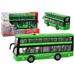 Žaislinis akumuliatorinis dviaukštis autobusas Lean Toys, žalias kaina ir informacija | Žaislai berniukams | pigu.lt