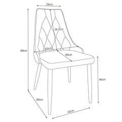 4-ių kėdžių komplektas Akord SJ.054, juodas kaina ir informacija | Virtuvės ir valgomojo kėdės | pigu.lt
