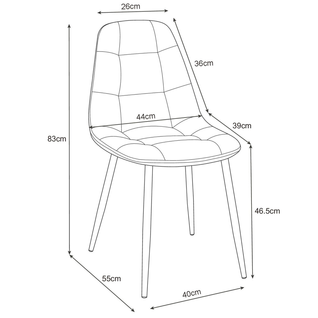 2-ių kėdžių komplektas Akord SJ.1, juodas цена и информация | Virtuvės ir valgomojo kėdės | pigu.lt