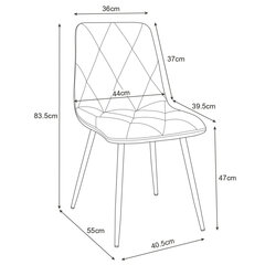 2-ių kėdžių komplektas Akord SJ.3, rožinis kaina ir informacija | Virtuvės ir valgomojo kėdės | pigu.lt